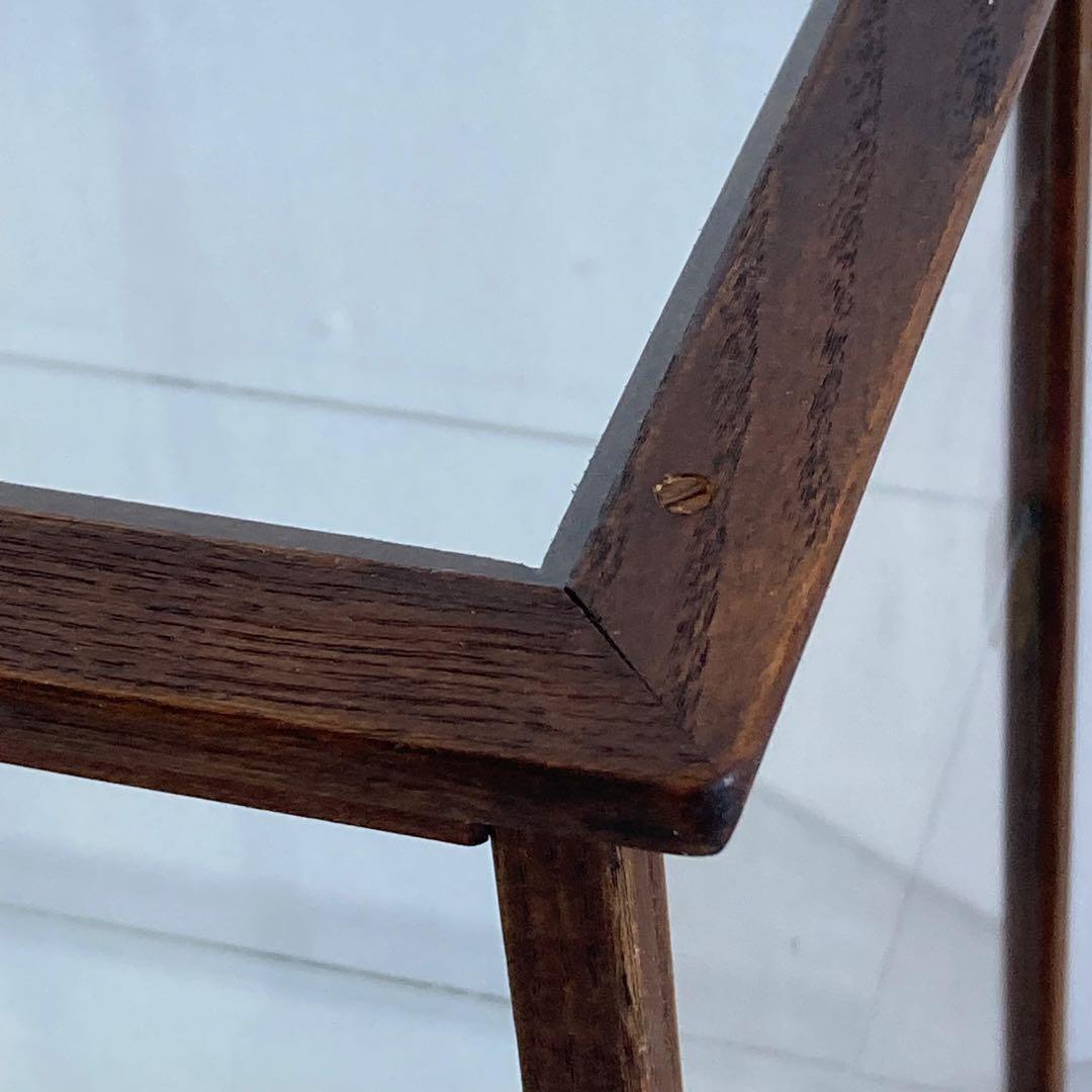 古い木製 ガラスケース 4段 ショーケース 扉なし