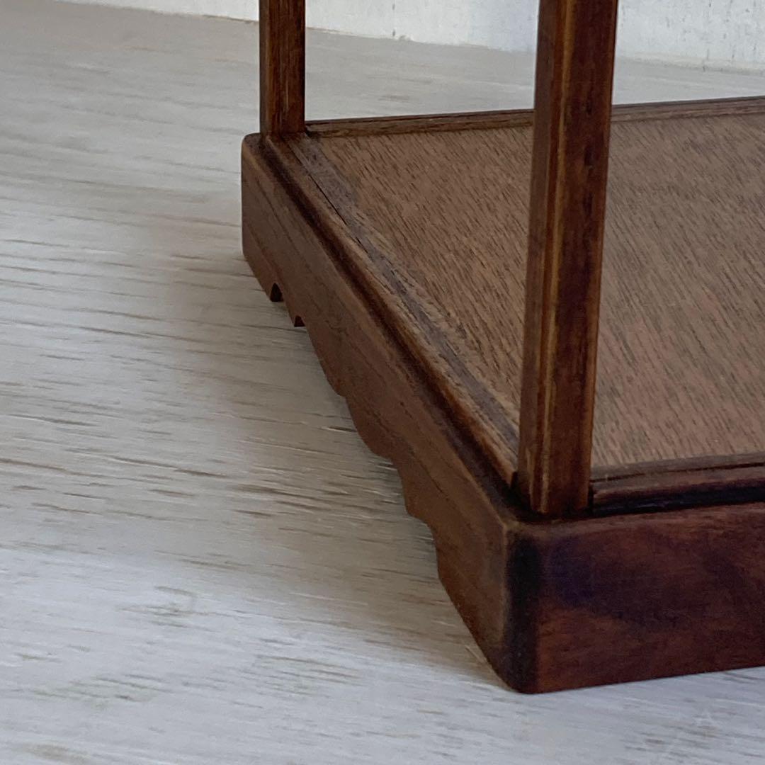 古い木製 ガラスケース 4段 ショーケース 扉なし