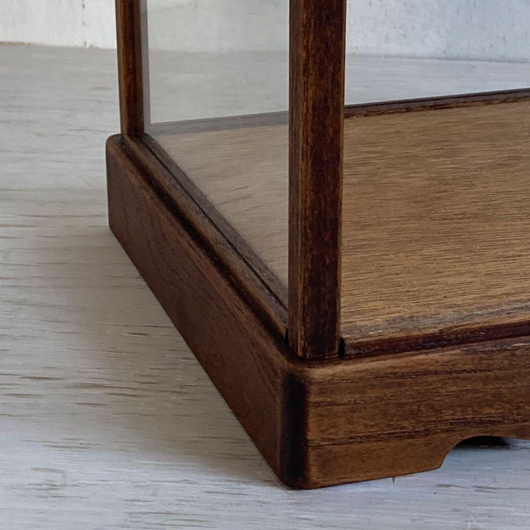 古い木製 ガラスケース 4段 ショーケース 扉なし