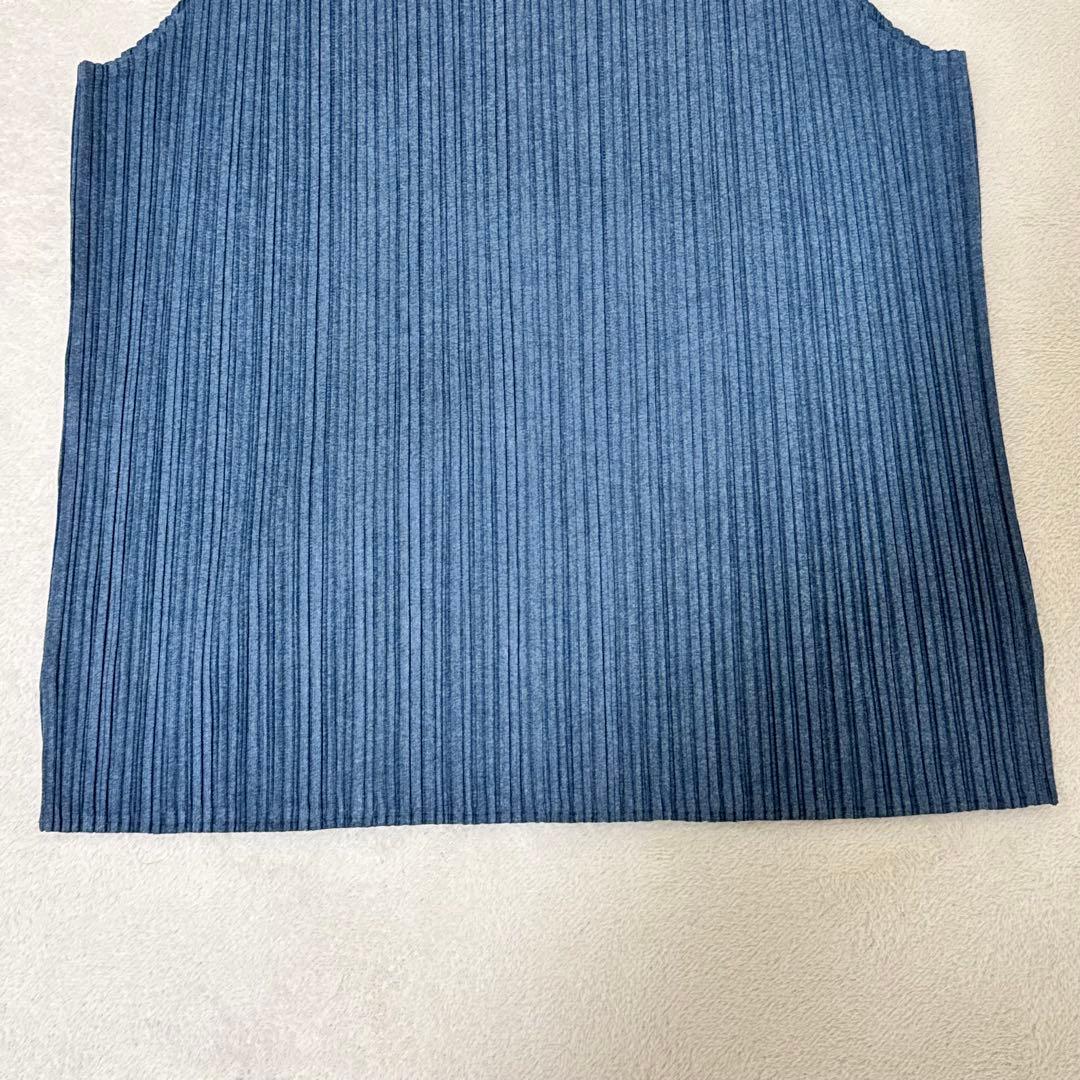 極美品✨PLEATS PLEASE プリーツ　ネイビー　ノースリーブ　スリット