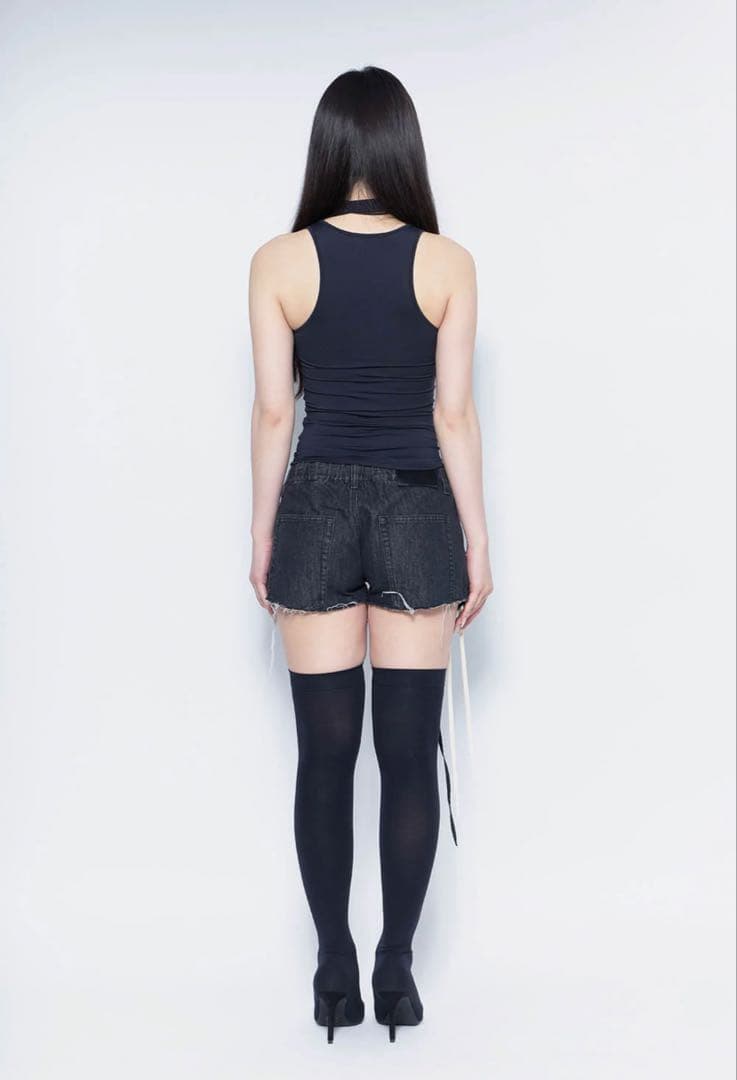 theredthread　S garter denim shorts