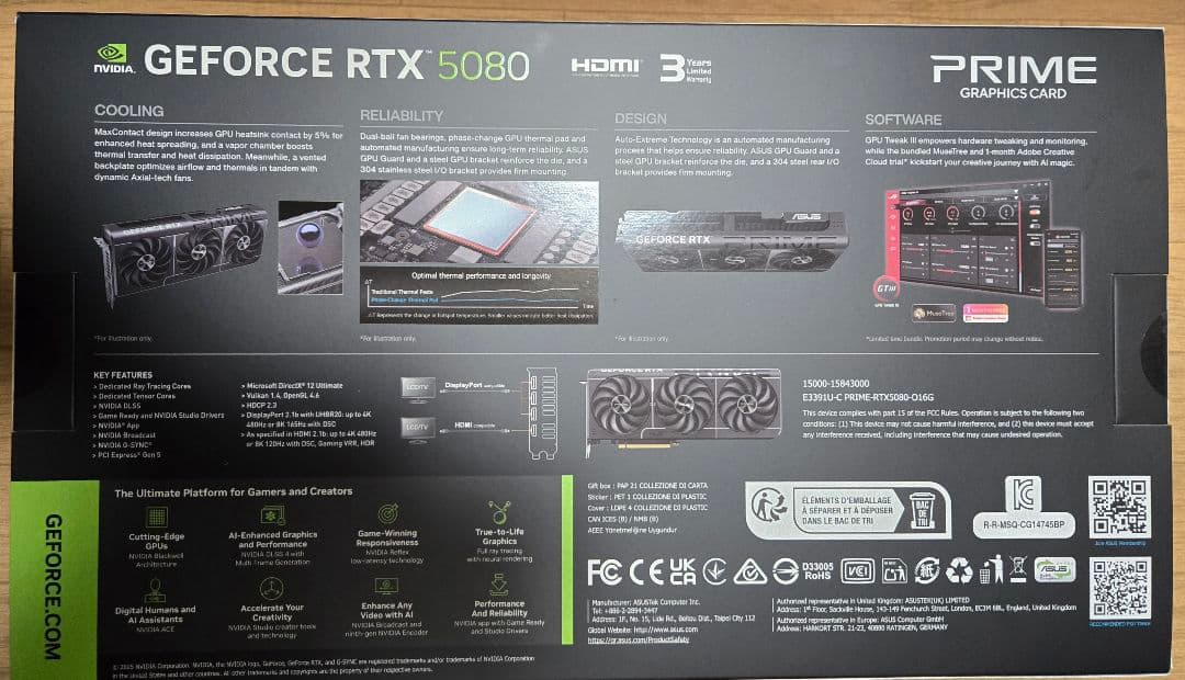 【購入証明付・未開封】RTX 5080 ASUS Prime OC 16GB