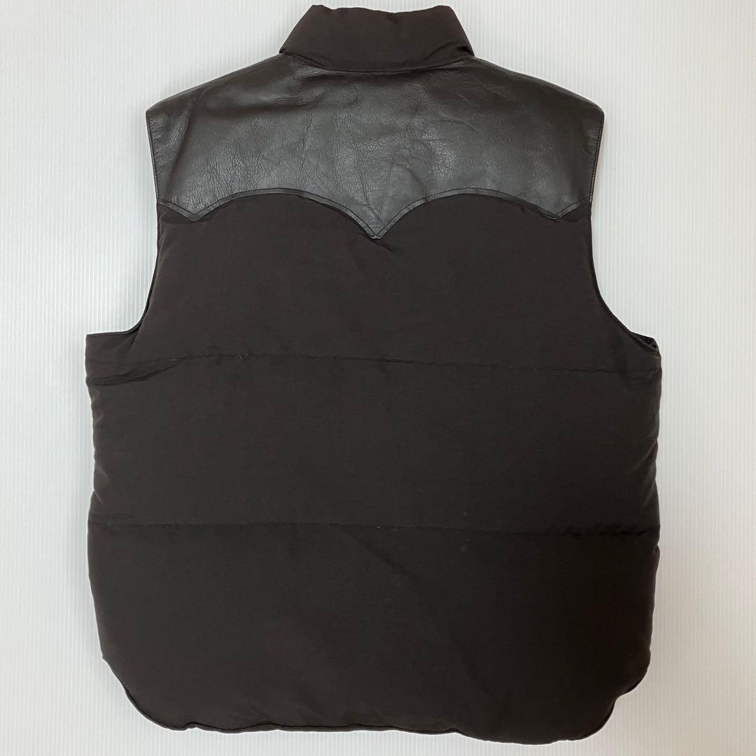 Sugar Cane ( シュガーケーン ) レザーヨークダウンベスト　ブラック