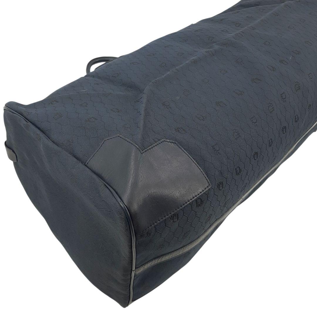 クリスチャンディオール　ボストンバッグ　ハニカム柄　大容量　キャンバス　ネイビー