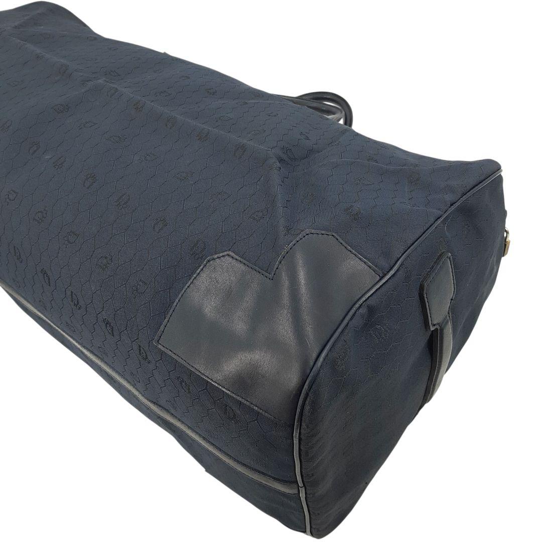 クリスチャンディオール　ボストンバッグ　ハニカム柄　大容量　キャンバス　ネイビー