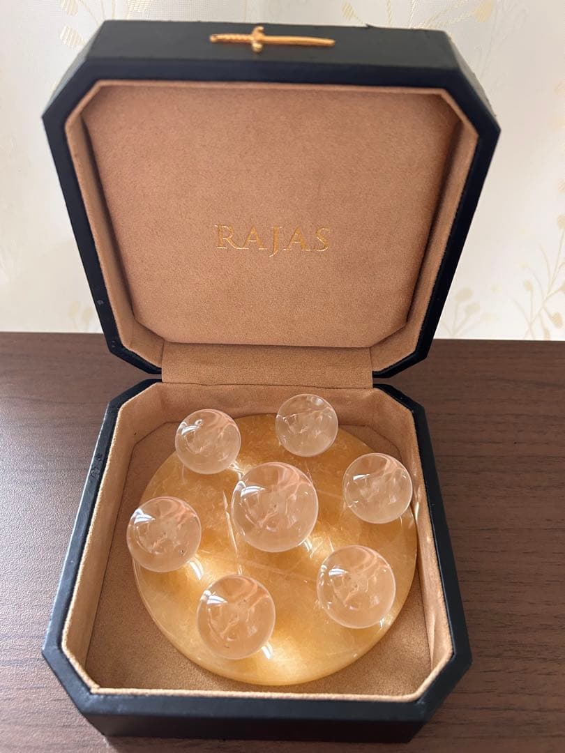 【美品・お得セット】RAJAS ラジャスリング大・小＋水晶8個＋ケース付