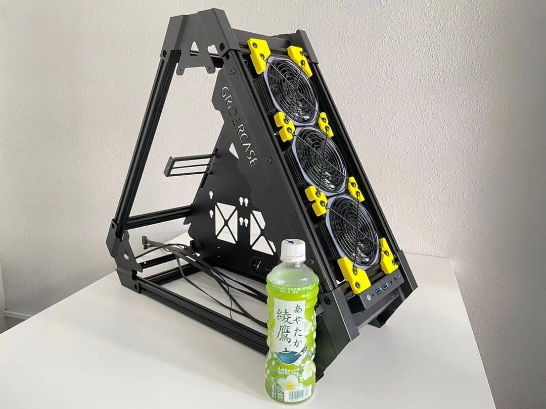 新品！VEDDHA 水冷却オープンエアフレーム三角形+ミュートファン3点