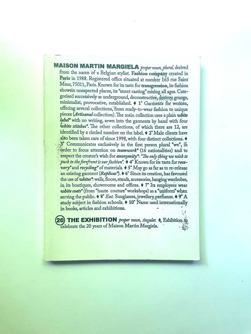 アクセサリー MAISON MARTIN MARGIELA 20 THE EXHIBITION