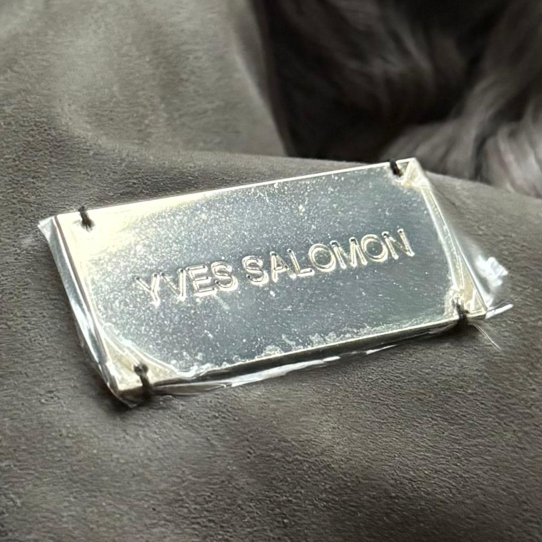 美品 高級 イヴサンロモン リアルムートン コート 羊革 ファーコート グレー