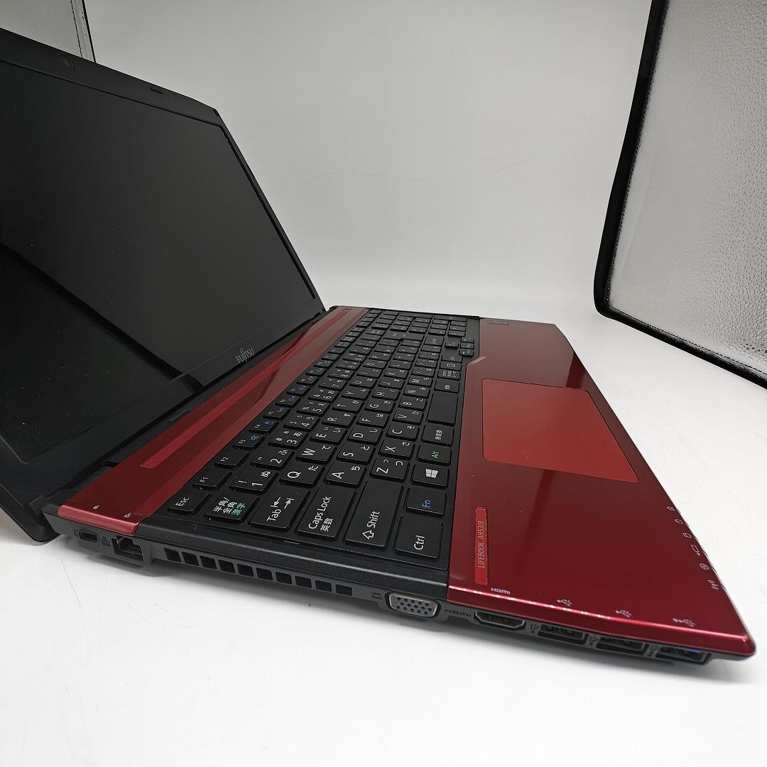 【富士通】AH53 高速i7 SSD256GB 8GB レッド ノートPC