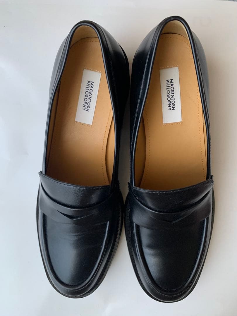 Macintosh ブラックレザー ローファー　　25㎝