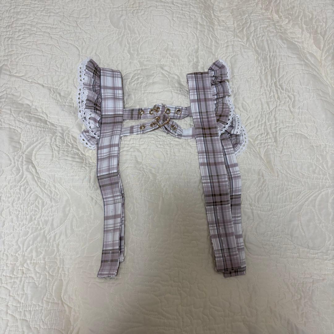 リズリサ　はしごリボンチェックティアードスカパン