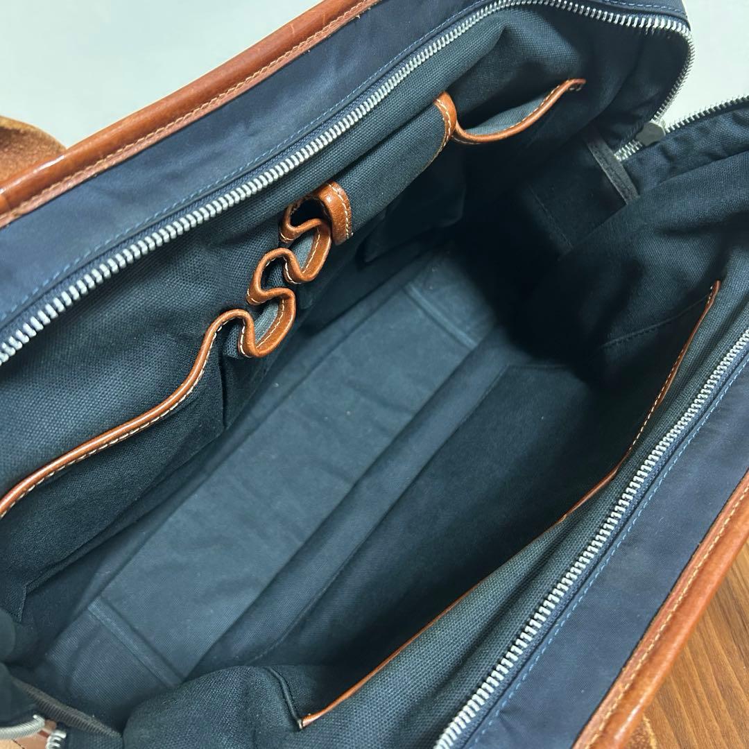 【美品】Felisi フェリージ8637/2 バッグ　ネイビー&ライトブラウン