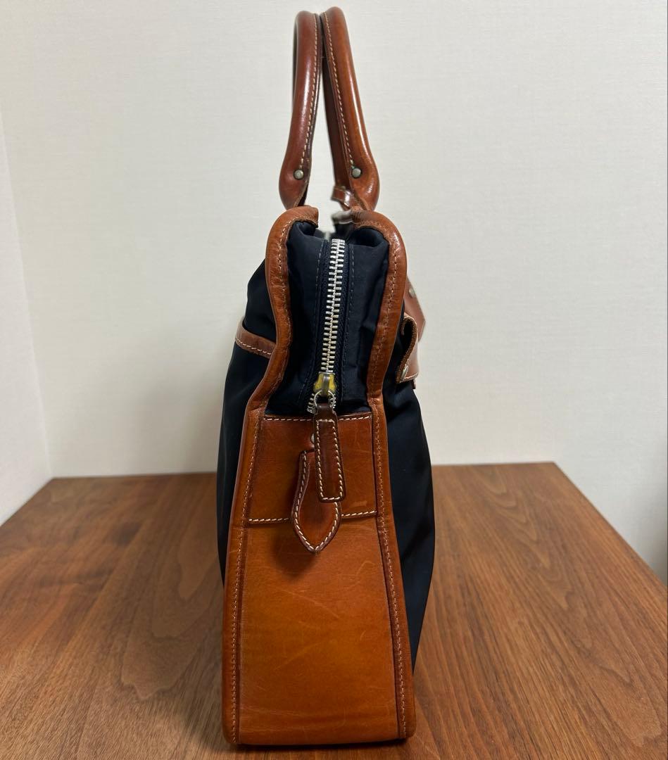 【美品】Felisi フェリージ8637/2 バッグ　ネイビー&ライトブラウン