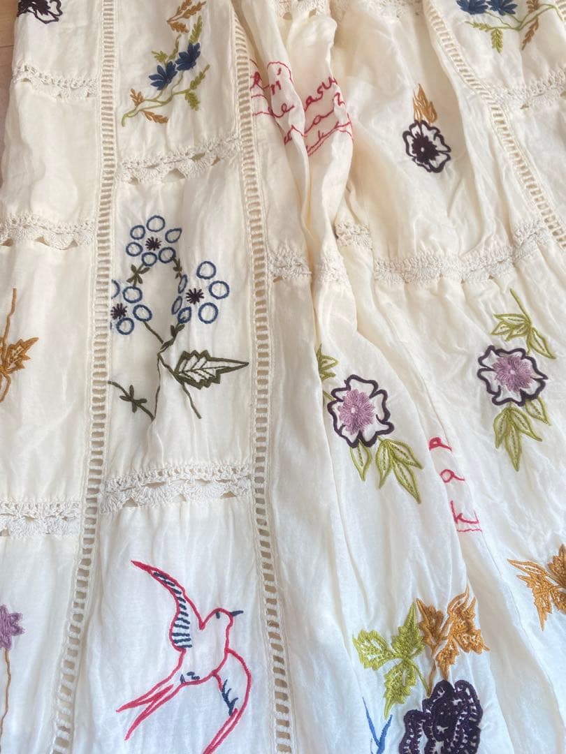 トゥデイフル　刺繍　パッチワーク　パンツ