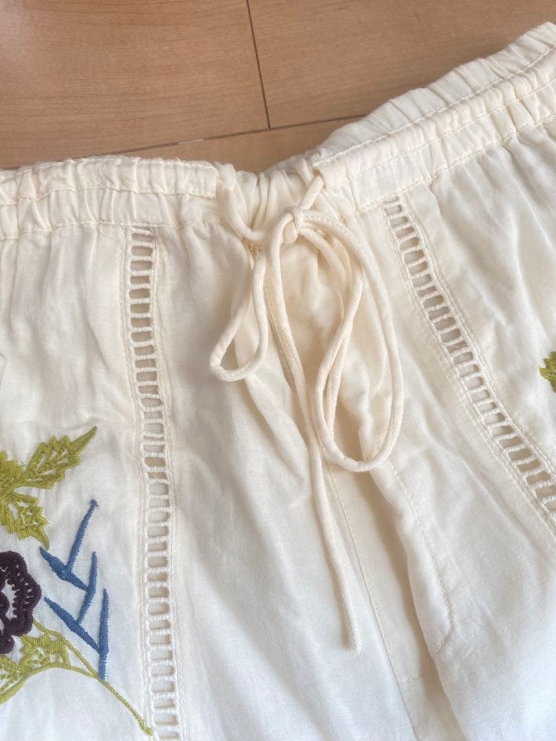 トゥデイフル　刺繍　パッチワーク　パンツ