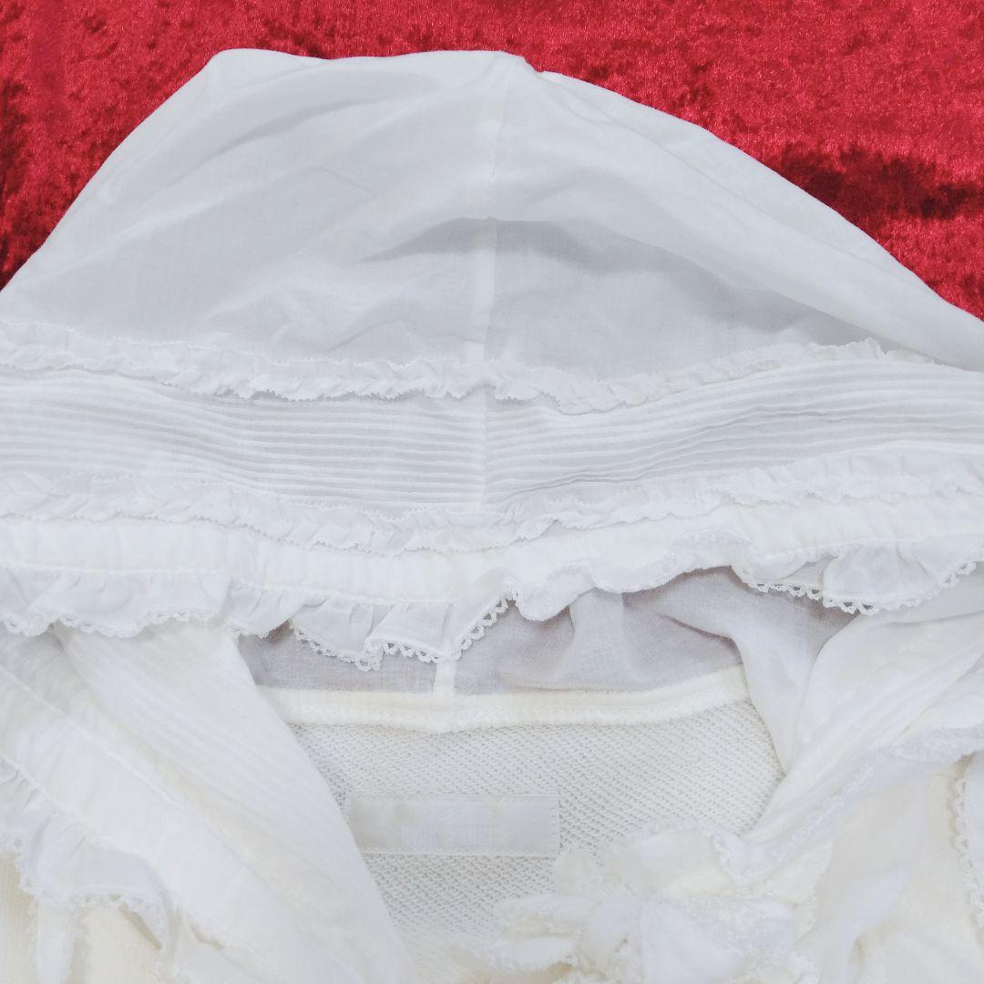 ピンクハウス　パーカー　刺繍　フリル　ロング丈　ポケット　花柄　リボン