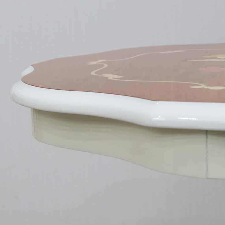 ティーテーブル イタリア ナチュラル/ホワイト 象嵌 カフェテーブル