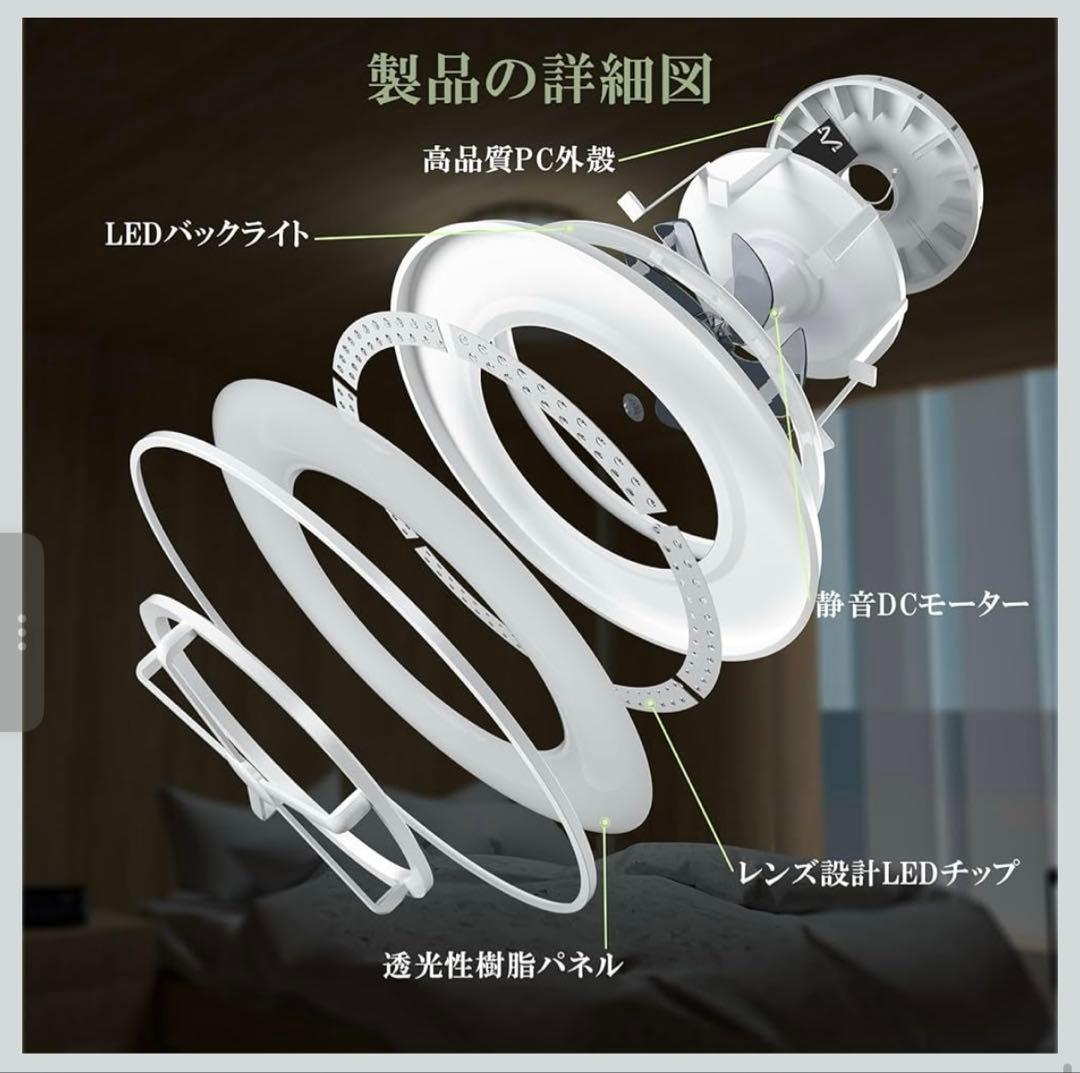 新品！シーリングファンライト♥12畳 首振り ファン付き LEDシーリングライト