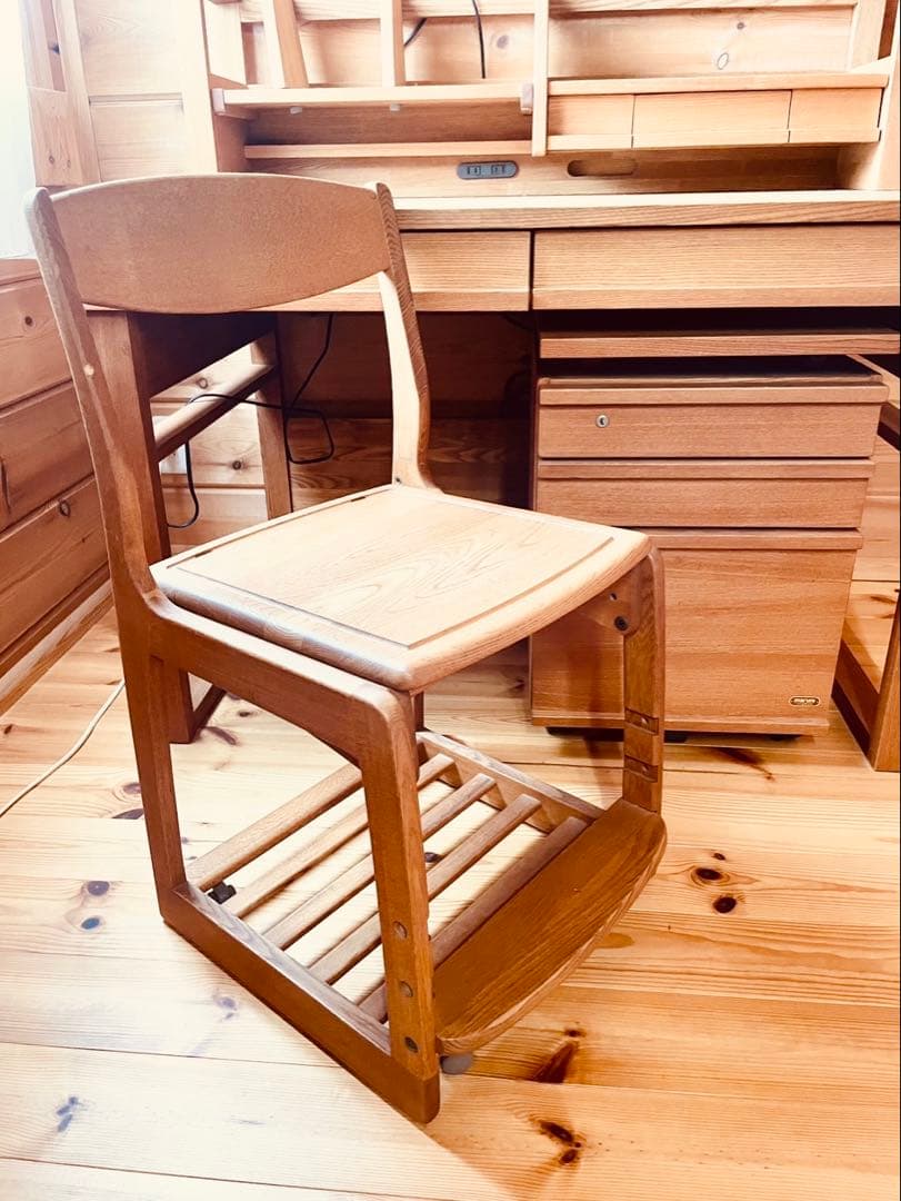 マルニ木工　天然木　学習机　デスク　高級学習机