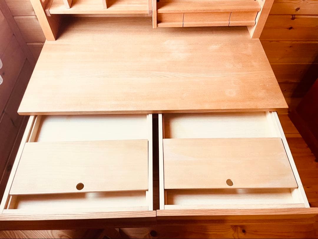 マルニ木工　天然木　学習机　デスク　高級学習机