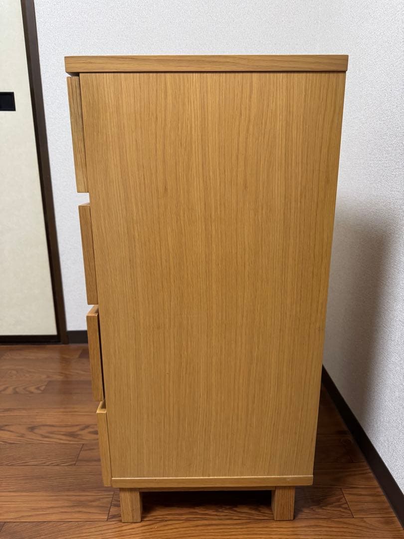 廃盤　無印良品　MUJI　チェスト　 オーク材　木製　4段　引き出し収納　北欧