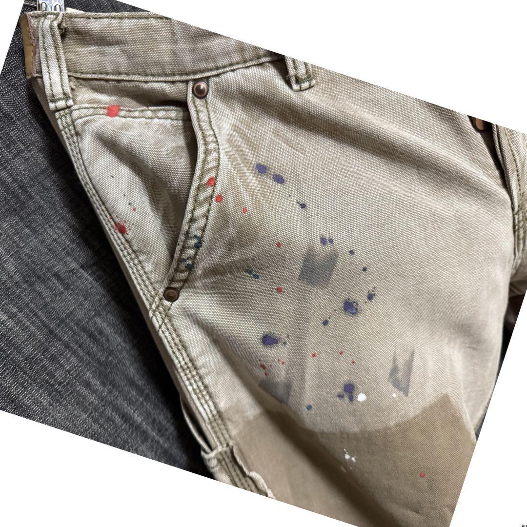 mnml ペイント ブーツカットパンツ 再構築 ペンキ ドッキング チノ ワーク