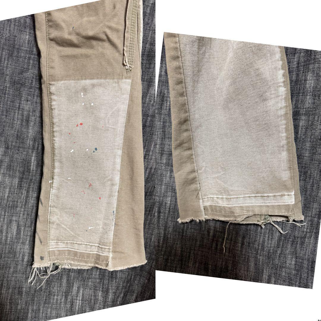 mnml ペイント ブーツカットパンツ 再構築 ペンキ ドッキング チノ ワーク