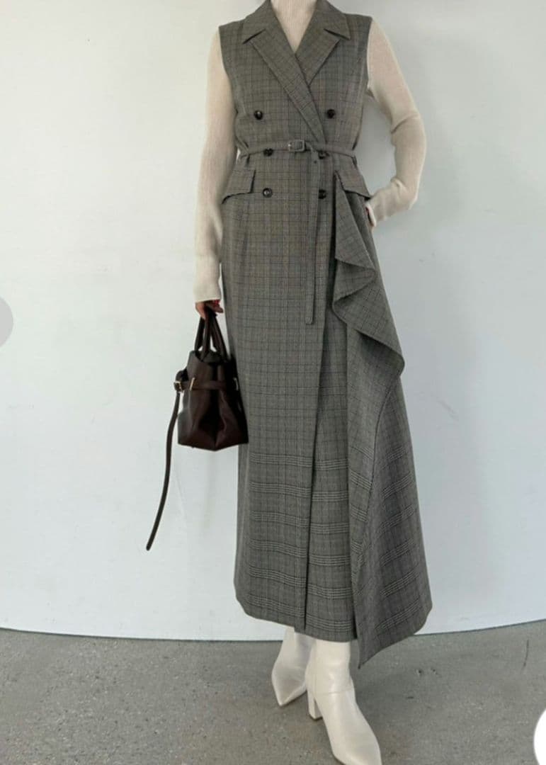 FRAY I.D ダブルブレストアシメデザインワンピース