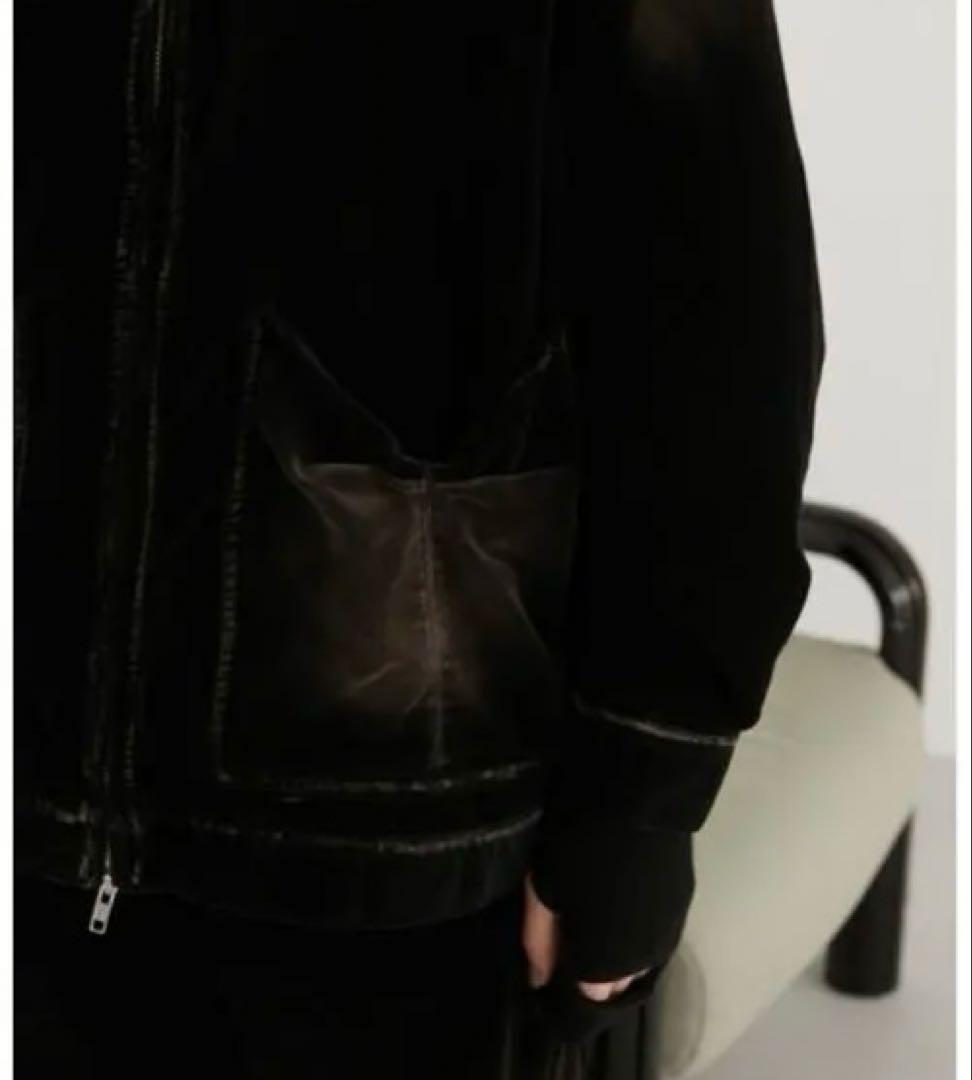 【LA PEAU DE GEM】 ジップアップベロアブルゾン