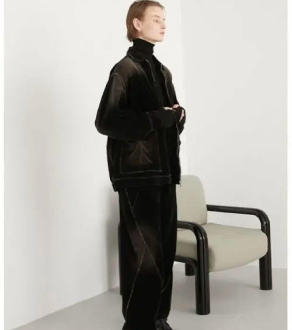 【LA PEAU DE GEM】 ジップアップベロアブルゾン