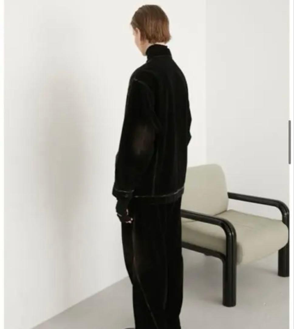 【LA PEAU DE GEM】 ジップアップベロアブルゾン