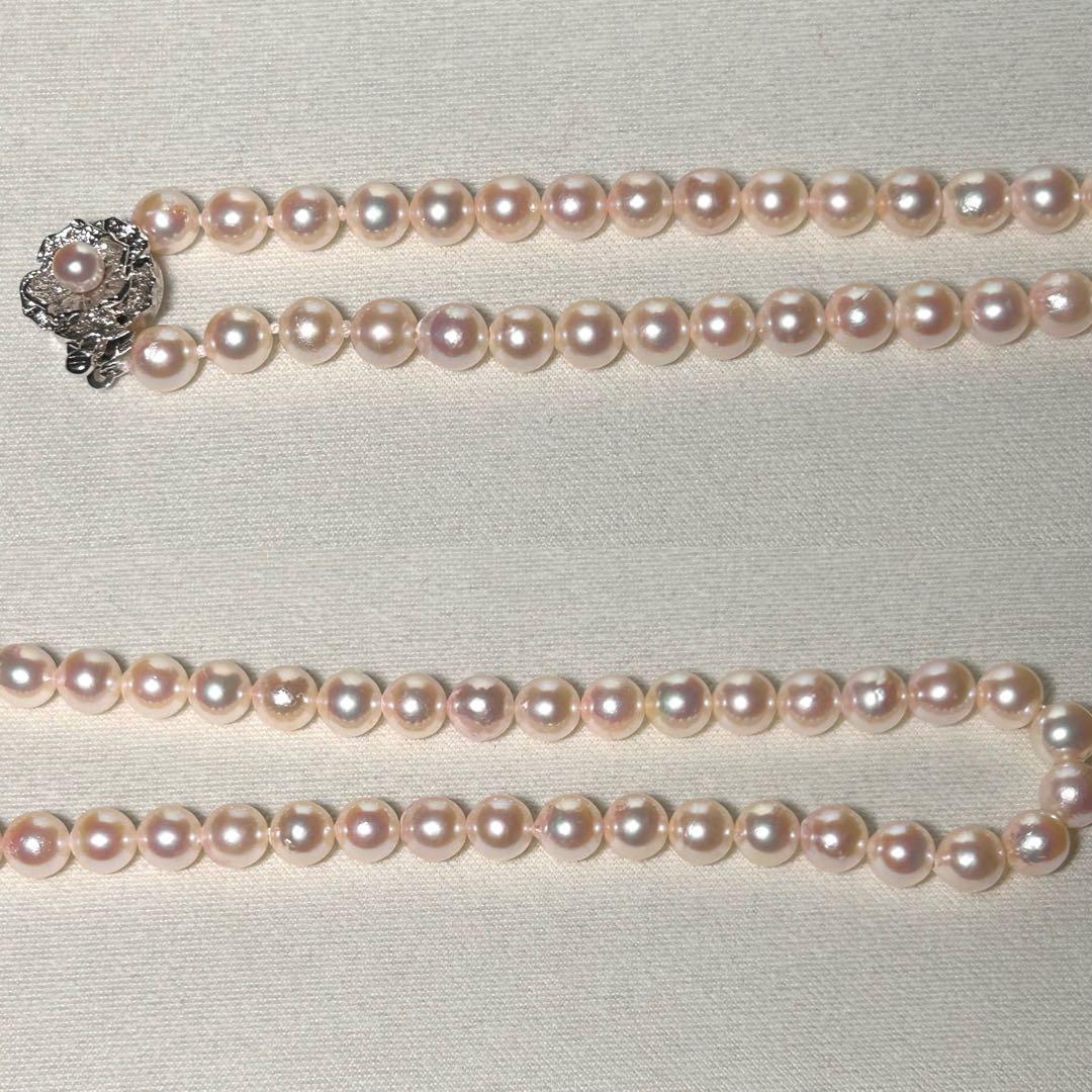 【テリ強✨】あこや ネックレス 本真珠 6.9〜7.4mm 約43cm 干渉色