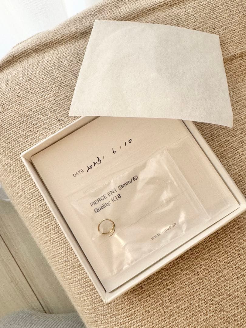 u*u様 NOUE EN1 7mm 新品 ギフトバック付 片耳 K18 ピアス