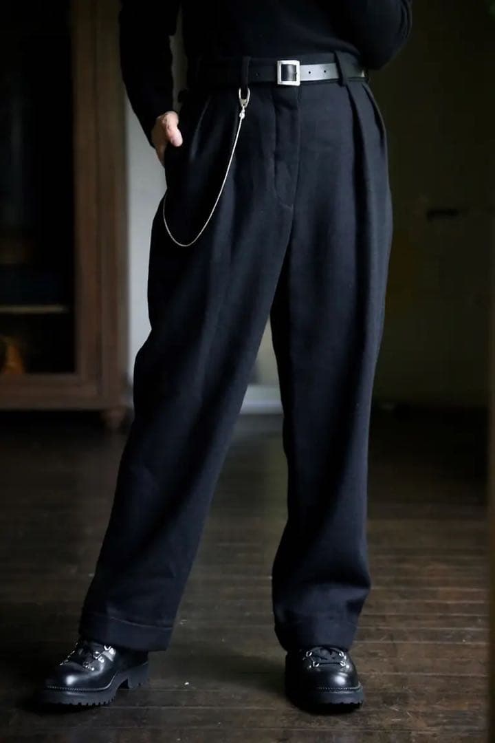 アプレッセ　ツイードトラウザー　4 ブラック