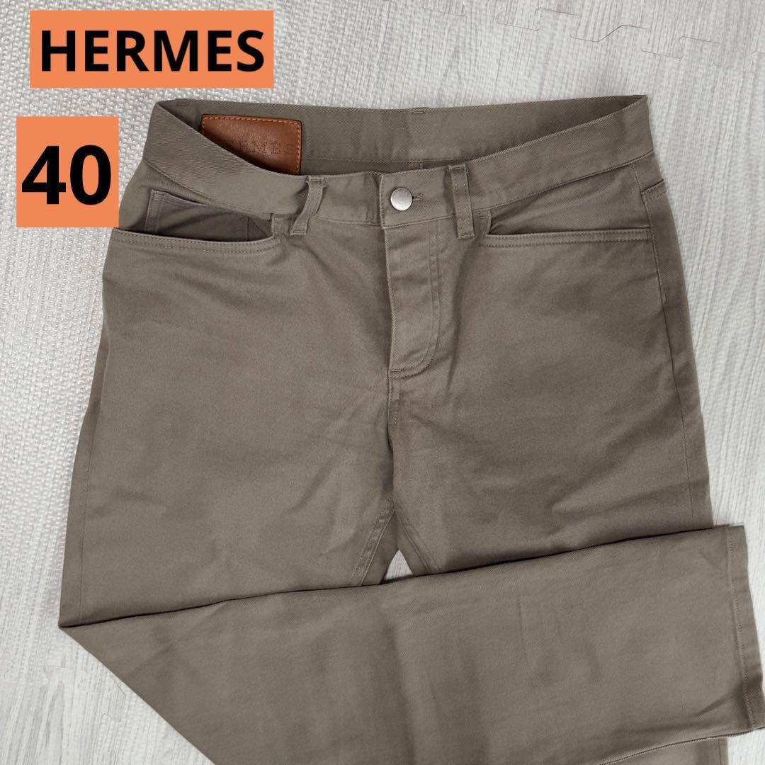 HERMES◆ ストレートカットジーンズ ブラウン