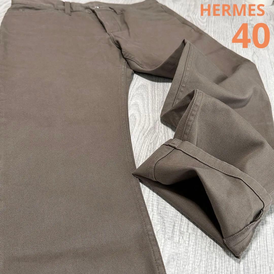 HERMES◆ ストレートカットジーンズ ブラウン