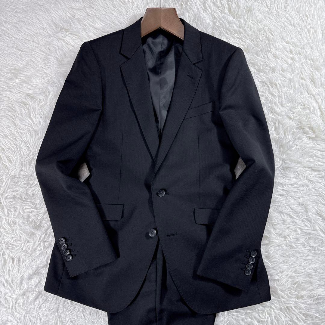 【美品】スーツセレクト スリーピーススーツ ブラック メンズ Y5 スリム