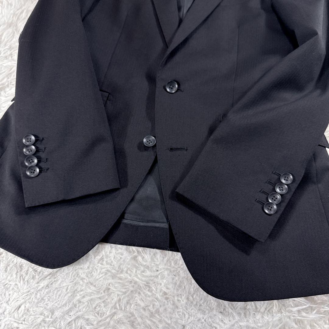 【美品】スーツセレクト スリーピーススーツ ブラック メンズ Y5 スリム