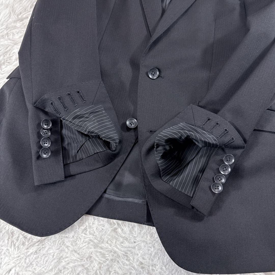 【美品】スーツセレクト スリーピーススーツ ブラック メンズ Y5 スリム