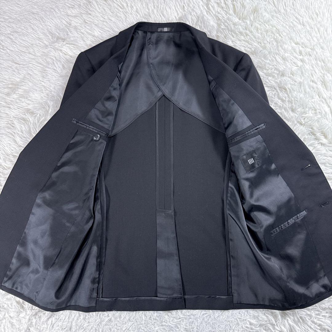 【美品】スーツセレクト スリーピーススーツ ブラック メンズ Y5 スリム