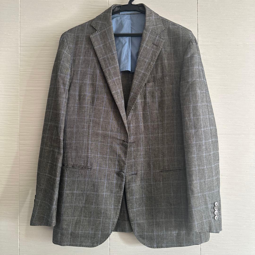 Stile Latino グレー系チェックジャケット&パンツセット　サイズ48