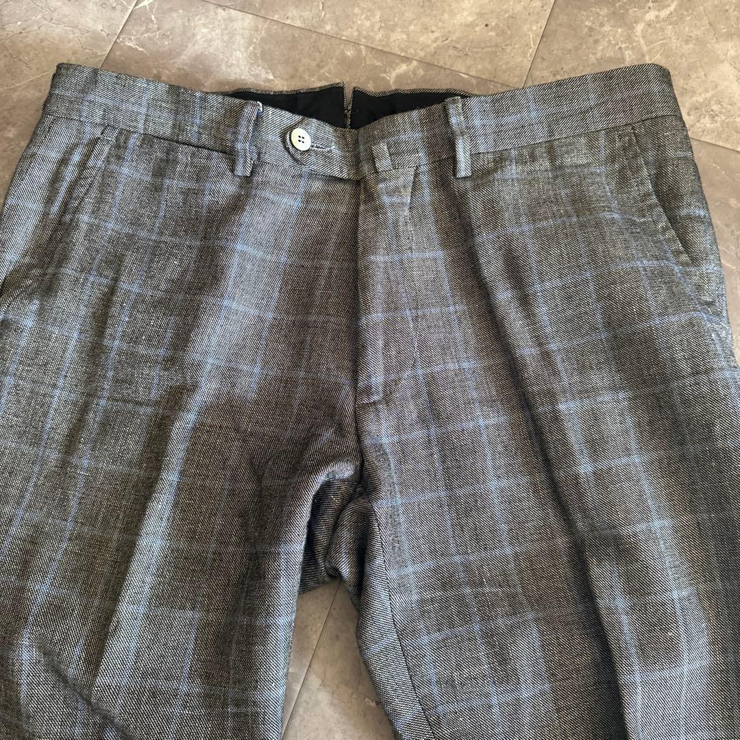 Stile Latino グレー系チェックジャケット&パンツセット　サイズ48