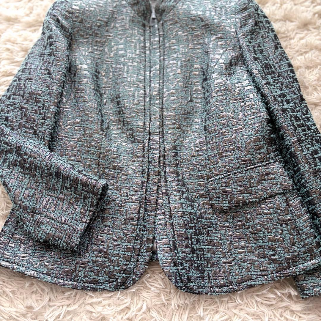 【極美品✨】アルマーニコレツォーニ ジャガードジャケット フォーマル42シルバー