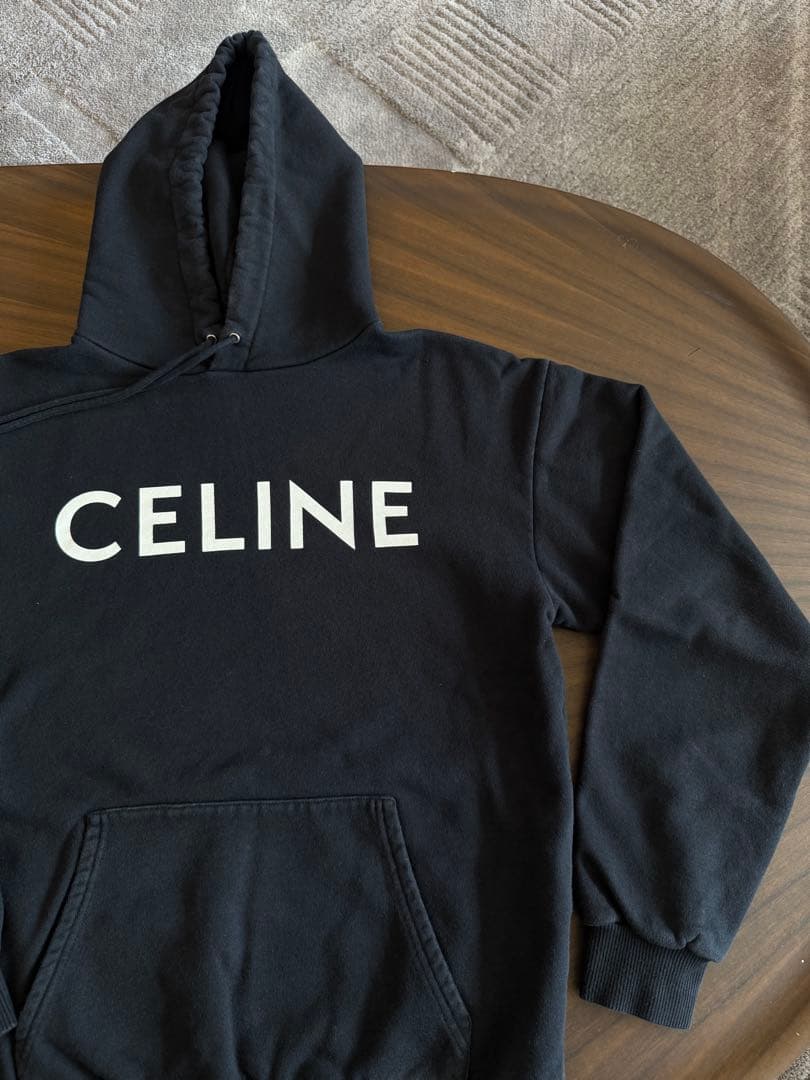 CELINE ブラック フードパーカー