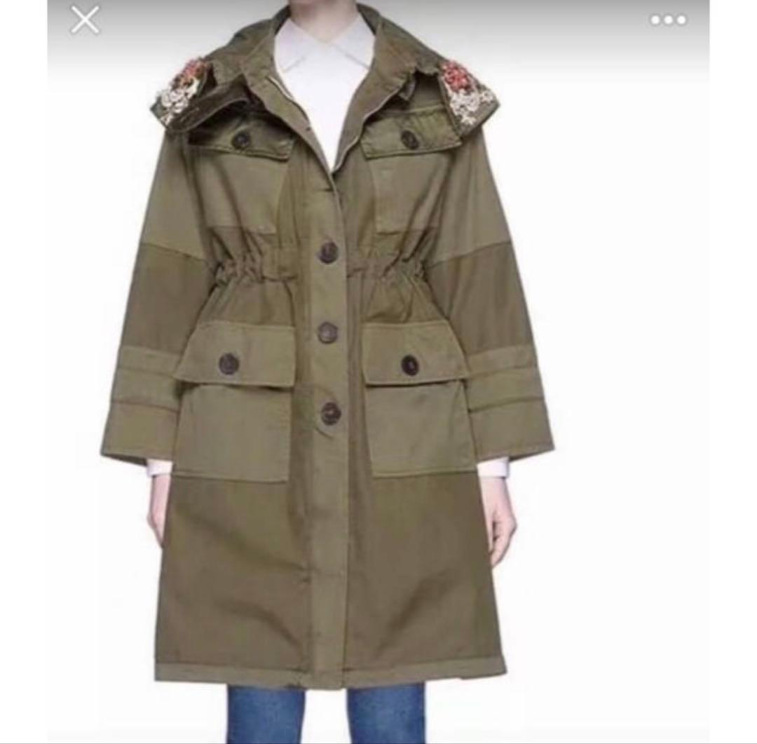 Alexander McQueen モッズコート　ビジュ付き襟