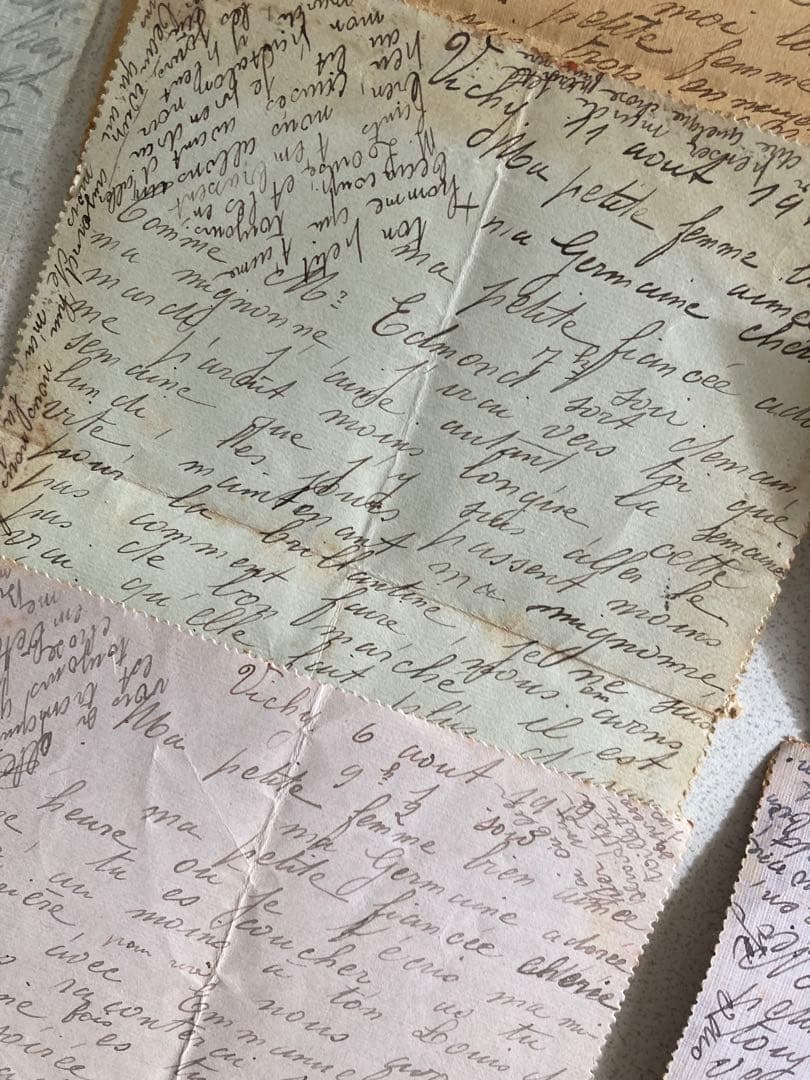 値下げ　T48 フランスアンティーク　手書き　お手紙　24通セット　1910年代