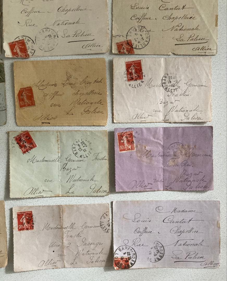 値下げ　T48 フランスアンティーク　手書き　お手紙　24通セット　1910年代