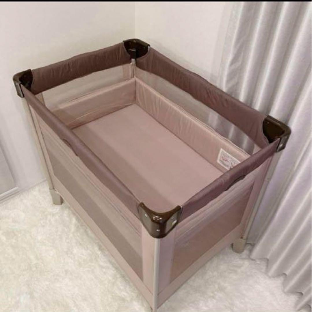 【布団付/欠品なし】Aprica ココネルエアー 折りたたみベビーベッド