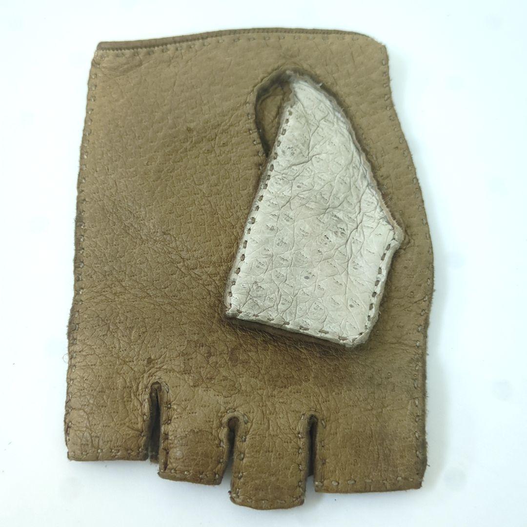 HERMES エルメス　ドライビング　グローブ　ブラウン　ベージュ　６ 1/2